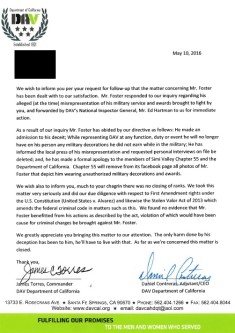 Foster DAV letter