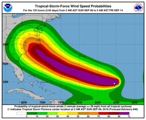 Tropical Storm Florence, Update