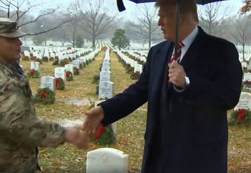 Trump joins Wreaths Across America in laying wreaths at Arlington National Cemetery