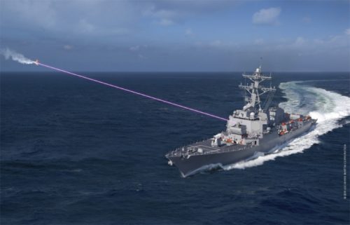 USS Portland Shoots Drone With Laser