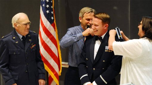 World War II vet, 101, commissions grandson during Air Force Academy graduation