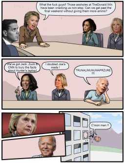 Hillary Clinton and key Democrats hold a meeting Biden gets thrown out